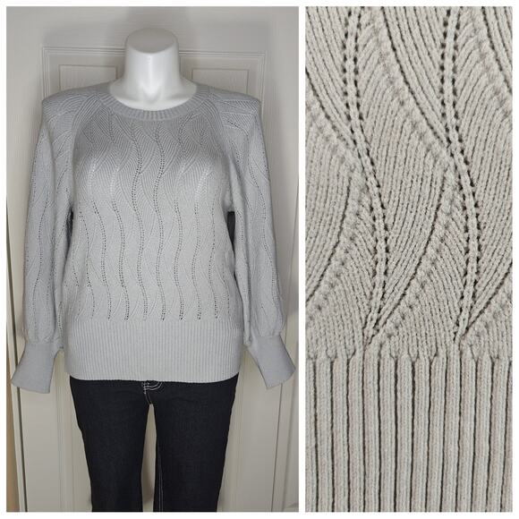 Express gray Raglan bishop sleeve crew neck stretch sweater sz XL - Picture 1 of 7